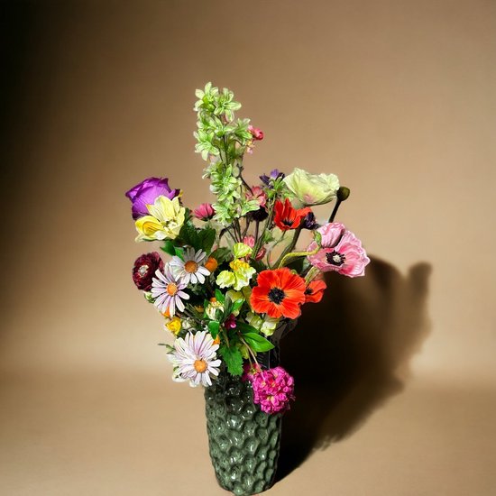 Seta Fiori - Zonnig - vrolijk - veldboeket - plukboeket - zijden bloemen - kunstbloemen - 70cm