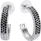 Behave Oorbellen - dames - oorstekers - halve oorringen - zilver kleur- met motief - 2.6 cm