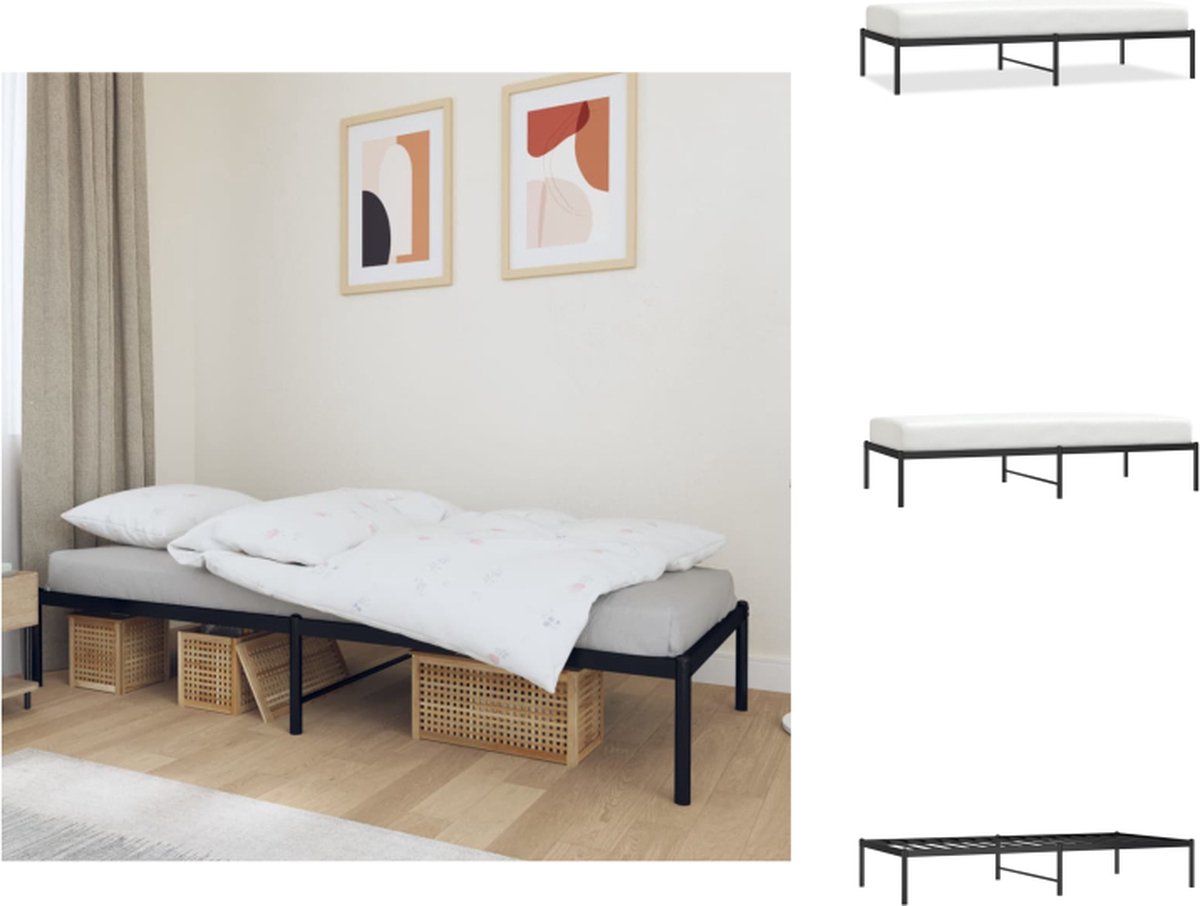 VidaXL Bedframe Klassiek Metalen Frame 196x95x31 cm Zwart Bed