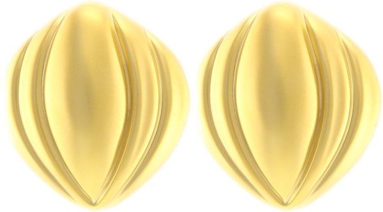 Behave - Clip oorbellen sculpturaal design 3 cm - Goudkleur retro stijl