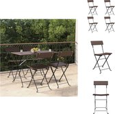 vidaXL Inklapbare bistrostoelen - Tuin en terras - 160 x 80 x 92 cm - PE-rattan - Tuinstoel