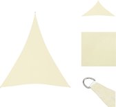 vidaXL Zonnezeil - Driehoekig - 4 x 5 x 5 m - Crème - PU-gecoat oxford stof - Parasol