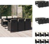 vidaXL Lounge dining set - Zwart - 163 x 107 x 74 cm - Weerbestendig - Tuinset
