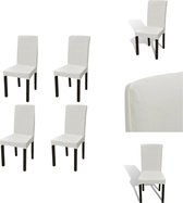 vidaXL Stoelhoezen - Polyester - 4 stuks - crème - geschikt voor stoelen met hoogte 46-55cm - breedte 38-45cm - dikte zitting 10cm - zitlengte 37-45cm - zitbreedte 35-45cm - Wasbaar op 40°C - Tuinmeubelhoes