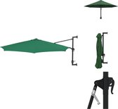 Bol.com vidaXL Muurparasol SunGuard - Groen - 300 x 131 cm - UV-bescherming - Polyester - Parasol aanbieding