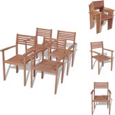 vidaXL Chaises empilables - Mobilier d'extérieur en teck - 56x51x90 cm - Durable et résistant aux intempéries - Chaise de jardin