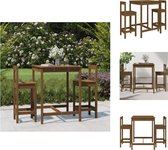 vidaXL Barset Grenenhout - Honingbruin - 82.5 x 82.5 x 110 cm - Met stevig blad - Comfortabele zitplaatsen - Geschikt voor elke tuin - Montage vereist - Inclusief bartafel en 2 barstoelen - Tuinset