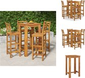 vidaXL Tuinset Acaciahout - 60x60x105cm - Stevige tafel en comfortabele stoelen - Makkelijk schoon te maken - Tuinset
