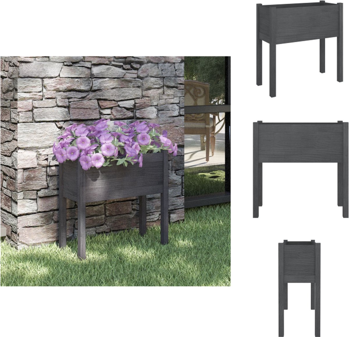 VidaXL Jardiniu00e8re Suru00e9levu00e9e 78,5x58,5x78,5 Cm Bois Massif D'acacia