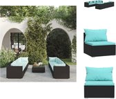 vidaXL Poly Rattan Tuinset - Modulair Design - Waterbestendig - Stalen Frame - Comfortabele Kussens - Tuinset