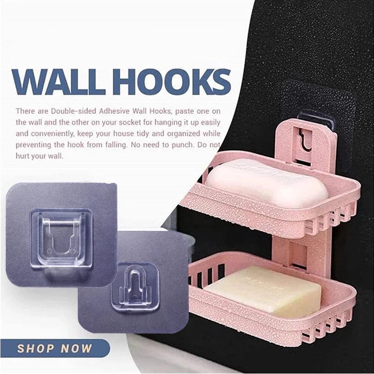 Flexigood - Zelfklevende haken 15 Paar / extra stevig dubbelzijdig tape / muur hanger / ophanghaakjes / wand haken / dubbelzijdig schilderij haakjes / fotolijst haakjes / waterproof / zonder gaten ophangen.