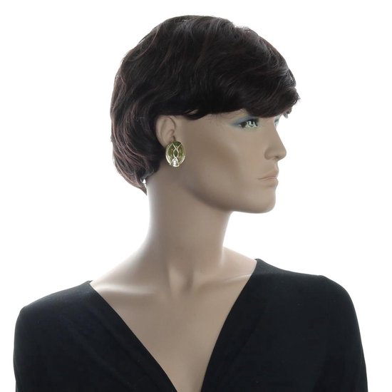 Behave Boucles Boucles d'oreilles clous vintage vert ovale 3 cm