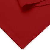 Geribbelde tafelloper voor 6 zitters eettafel - Solid Red, van fijn katoen 33x200 cm. Voor thuis, cafés, restaurants en hotels - wasbaar in de machine