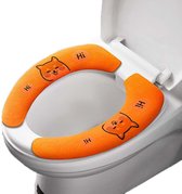 Livano Housse de siège de WC – Housse de siège de WC – Abattant de WC – Abattant de WC – Lavable – Abattant de WC chauffant – (non électrique) – Doux – Oranje – Renard