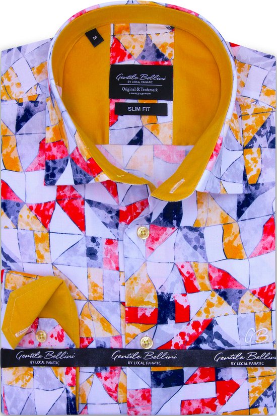Mannen Blouse - Slim Fit - Heren Overhemden met Kleurrijke Prints.