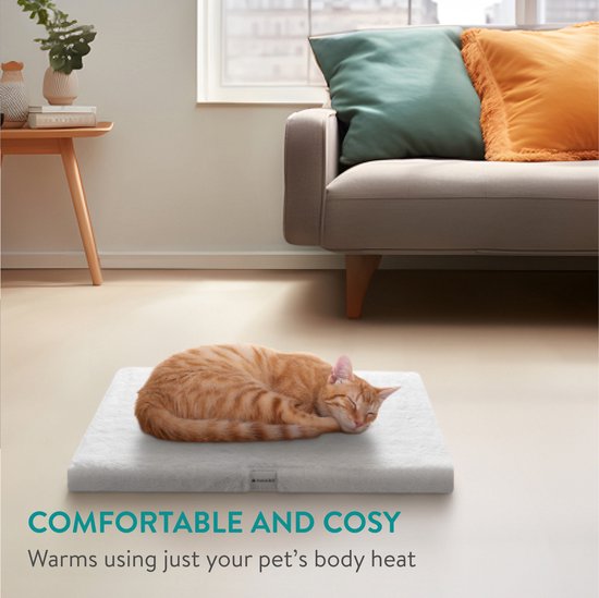kiskick Zelfverwarmende huisdier pad zelfverwarmende kat kussen bed super zachte thermische hond mat voor slapen wasbaar anti-slip kennel kleine middelgrote katten honden S