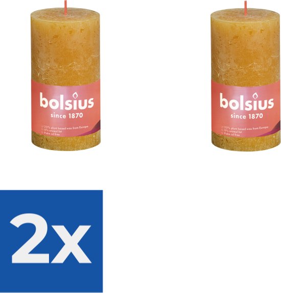 Bolsius Stompkaars Geel 13 cm - Voordeelverpakking 2 stuks