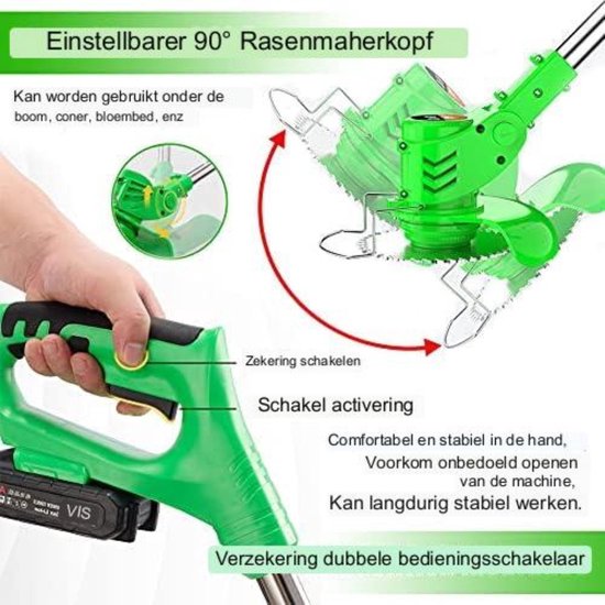 Onkruidborstel Electrisch - Bosmaaier Electtrisch - Onkruidverwijderaar Electrisch - Groen — afbeelding 2