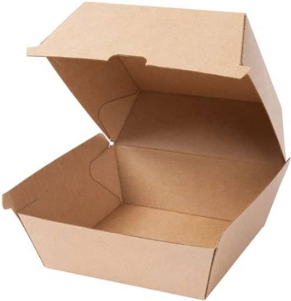 KURTT - 100 Stuks Kartonnen Sandwich Box - Kartonnen Sandwichbox - Sandwich doos - Hamburger box - Papieren lunchbox - kartonnen doos - hamburger - BIO - broodjeszaak - milieuvriendelijk - wegwerp - food verpakking - Maat M
