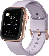 By Qubix Soft siliconen bandje met gespsluiting - Pastel paars - Geschikt voor Apple Watch 38mm - 40mm - 41mm - Compatible Apple watch bandje -