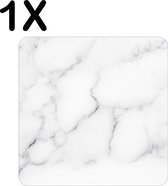 BWK Stevige Placemat - Wit - Marmer - Achtergrond - Set van 1 Placemats - 50x50 cm - 1 mm dik Polystyreen - Afneembaar