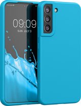 kwmobile telefoonhoesje geschikt voor Samsung Galaxy S22 Plus - Hoesje met siliconen coating - Smartphone case in lichtblauw