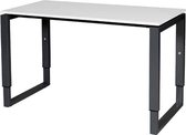 Vergadertafel - Verstelbaar - 180x100 Eiken - zwart frame