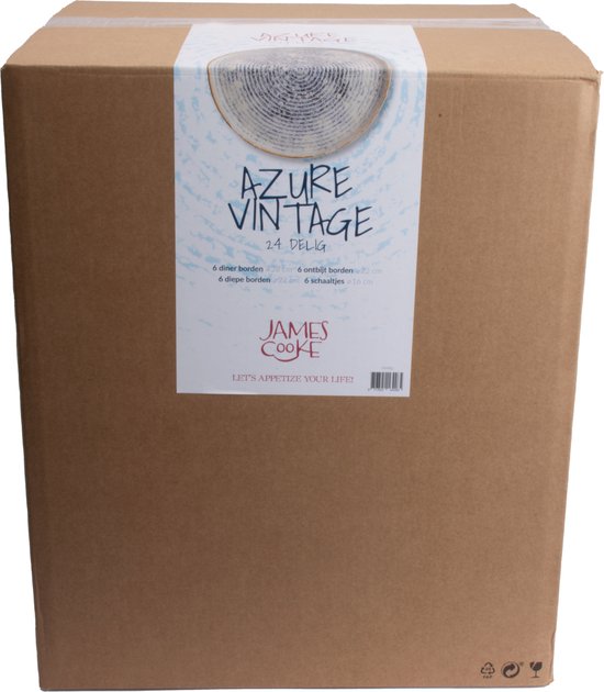 James Cooke Azure Vintage, Teller tief, 22 cm, 2 Stück