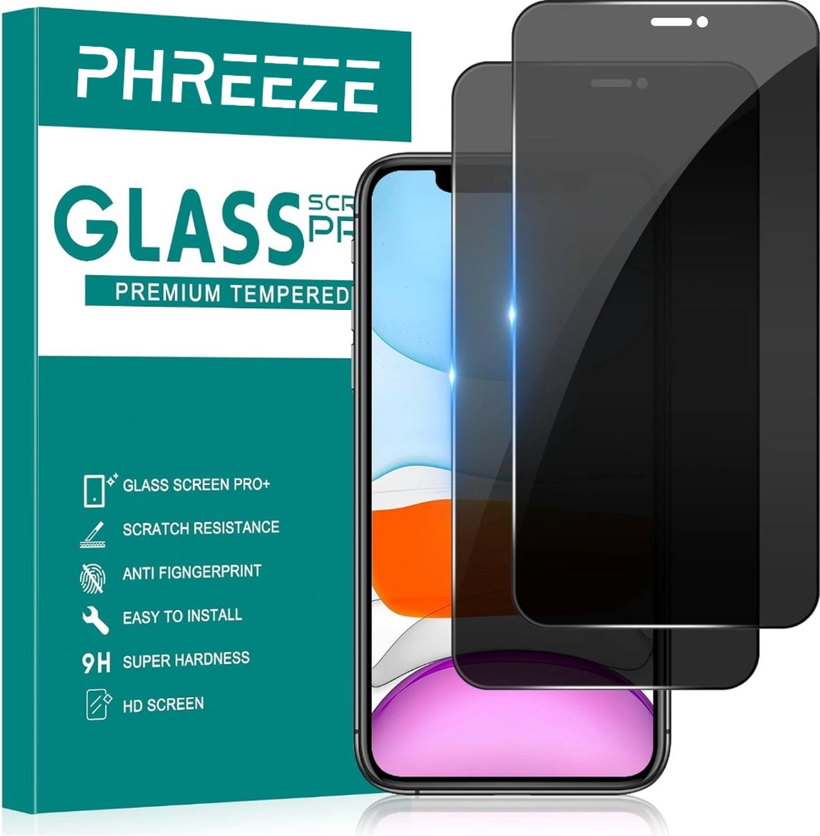 2x Privacy Screenprotector - Geschikt voor iPhone XS Max -Screen Protector - Plakgarantie