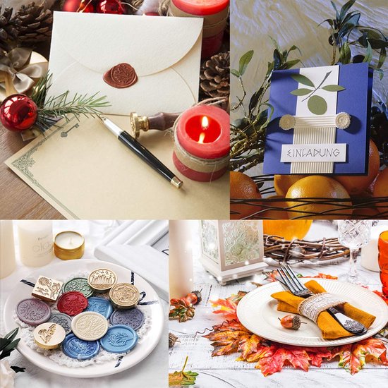 Sellos Letras CRASPIRE - Sello De Cera Con Iniciales De Alfabeto Retro, Clásico, Vintage, 26 Letras AZ,Cabeza De Latón Extraíble, Mango De Madera Para Sobre, Invitación, Adorno, Decoración De Regalo (Letra R