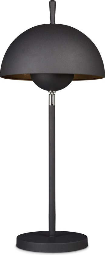 Romanschrijver rundvlees Twinkelen relaxdays - tafellamp rond - metaal design - modern - grote bureaulamp -  lamp zwart | bol.com