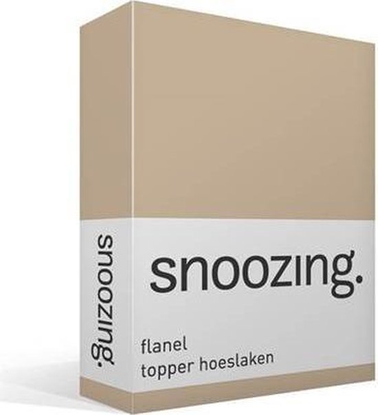 Snoozing - Flanel - Hoeslaken - Topper - Tweepersoons - 120x200 cm - Camel