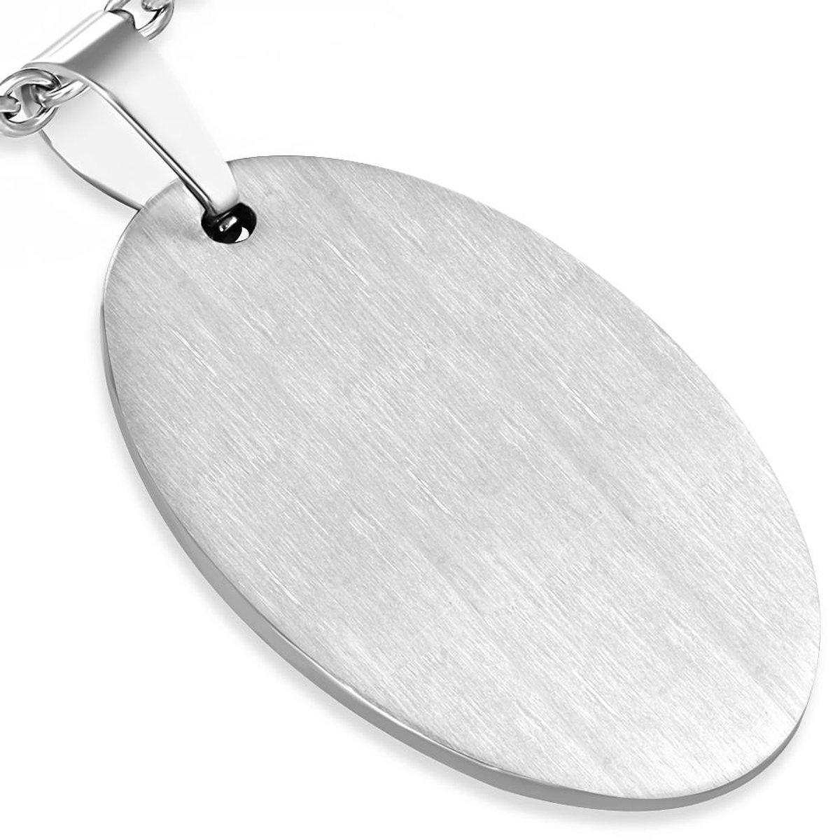 Amanto Ketting Alden - 316L Staal - Graveer Dogtag - 35x25mm - 60cm