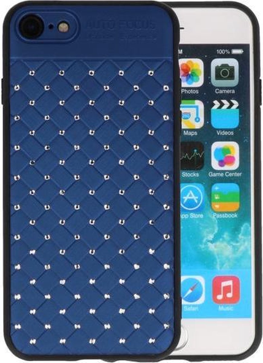 Blauw Diamand Geweven hard case hoesje voor Apple iPhone 7 / 8