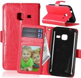 Cyclone Cover rood wallet case hoesje Samsung Galaxy J1 Mini