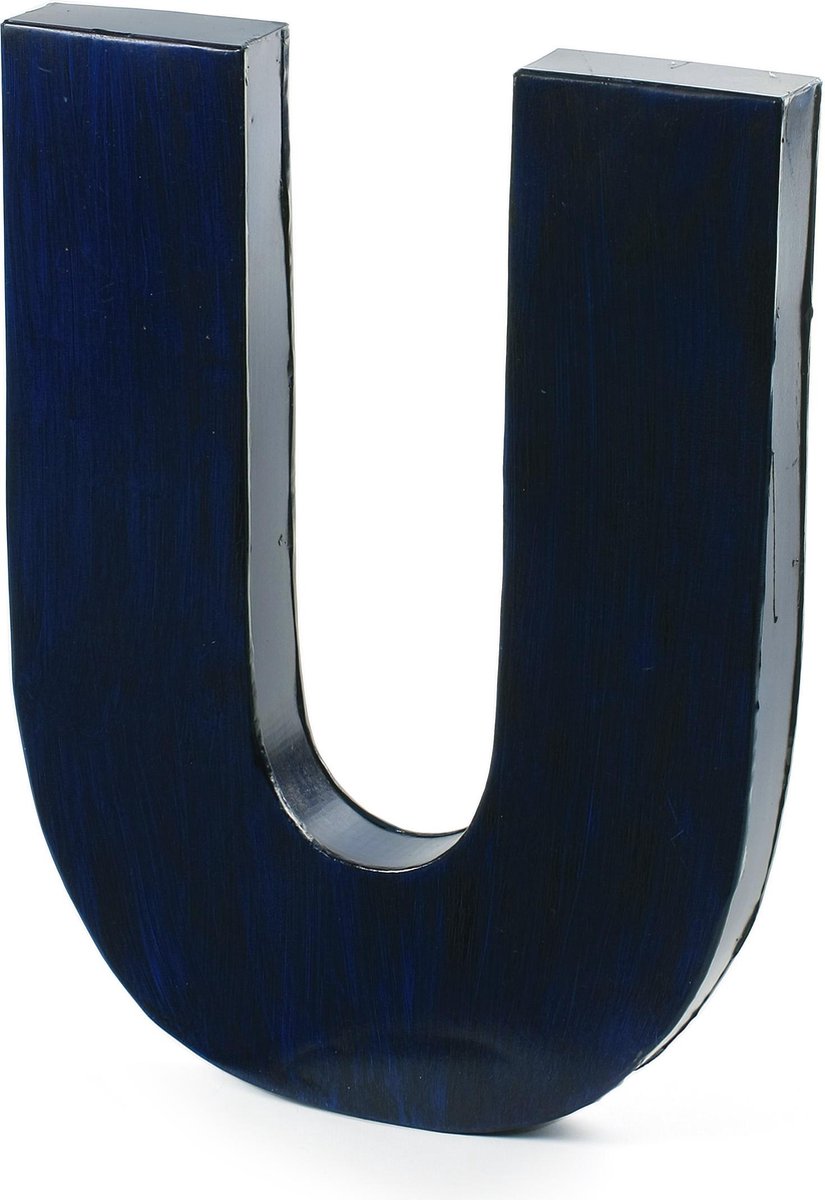 Letter U - Blauw - Zink