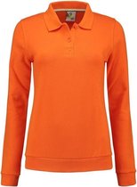 Oranje dames sweater met polo kraag XL