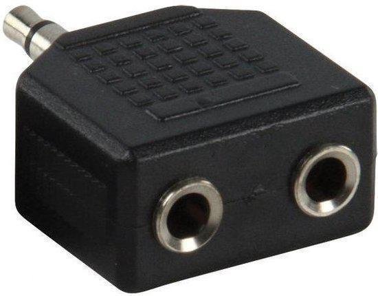 Benza Kabel - Hoofdtelefoon Splitter, Verdeel Adapter plug van 1x 3,5 mm naar 2x 3,5 mm Jack (Zwart)