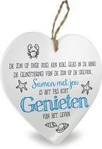 Hart tegeltje "Genieten"