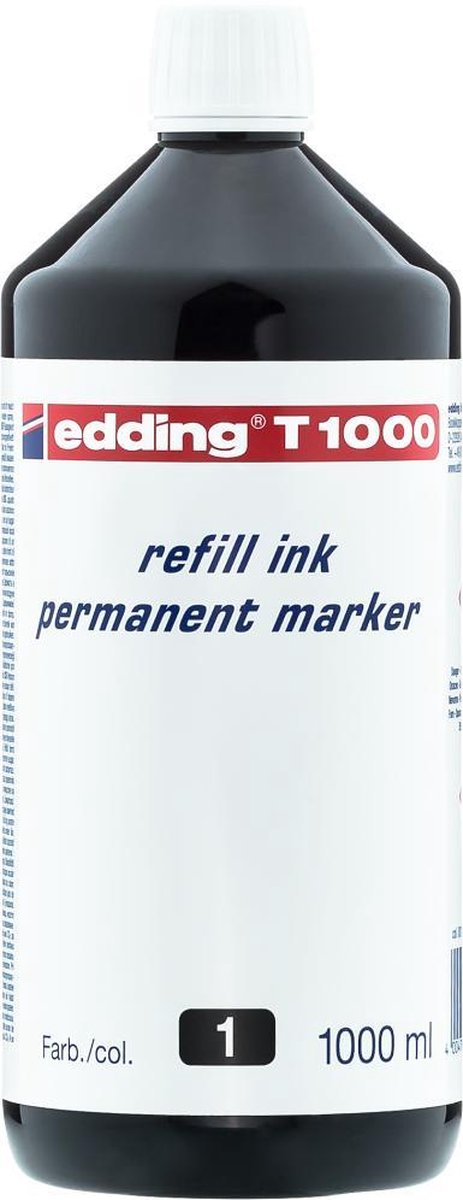 Edding navulinkt voor permanent markers - 1000ml - Zwart