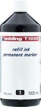 edding T1000 navulinkt voor permanent markers - kleur: zwart - grote fles - 1000ml