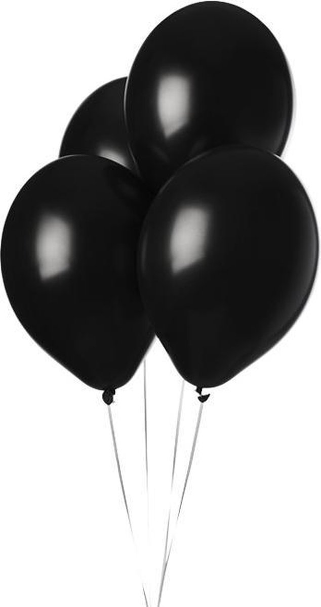 Metallic Ballonnen Zwart - 50 Stuks