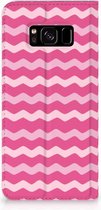 Bookcase Hoesje Geschikt voor Samsung S8 Waves Pink