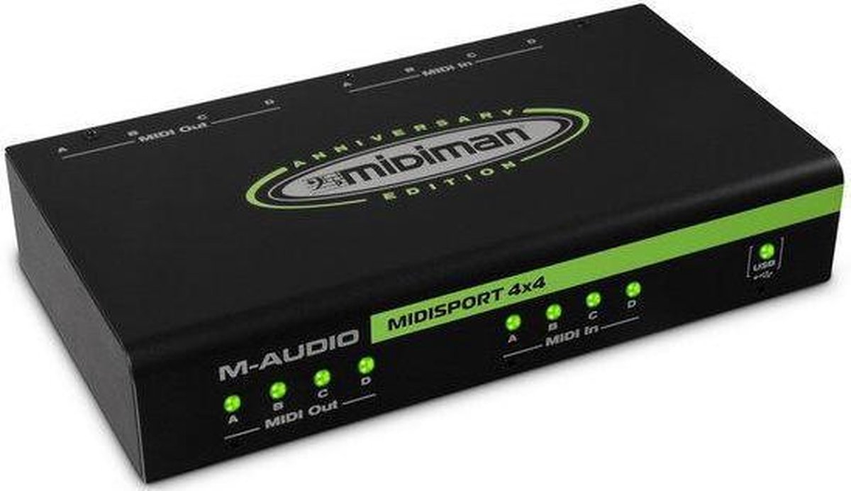 MAudio Midiman Midisport 4x4 MIDIinterface Zwart bol