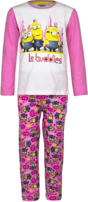 Minions - 2-delige Pyjama-set - Model "Le Buddies" - Roze - 98 cm - 3 jaar