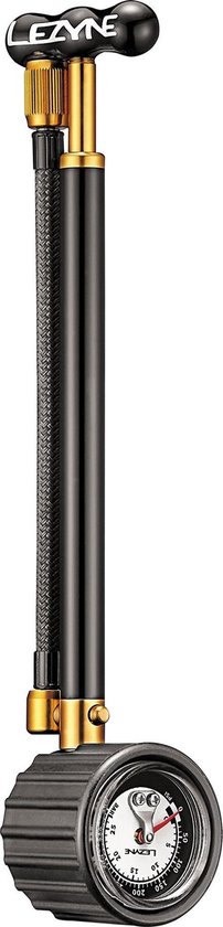 Lezyne Shock Drive Y11 - Hogedruk Shock pomp - Fietspomp - Analoge drukmeter - Tot 27.5 bar - Schrader ventielen - Aluminium - Zwart
