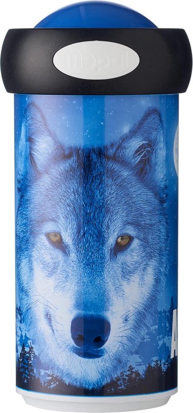 Rosti Mepal Animal Planet Schoolbeker Wolf Blauw | bol.com