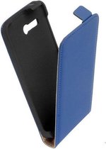 Lelycase Leder Flip case case Telefoonhoesje Huawei Ascend Y511 Blauw