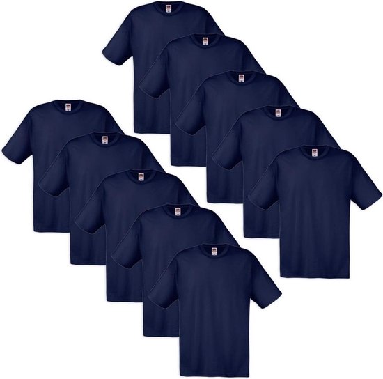 T-shirt Fruit of the Loom 100% coton 10 pièces bleu marine