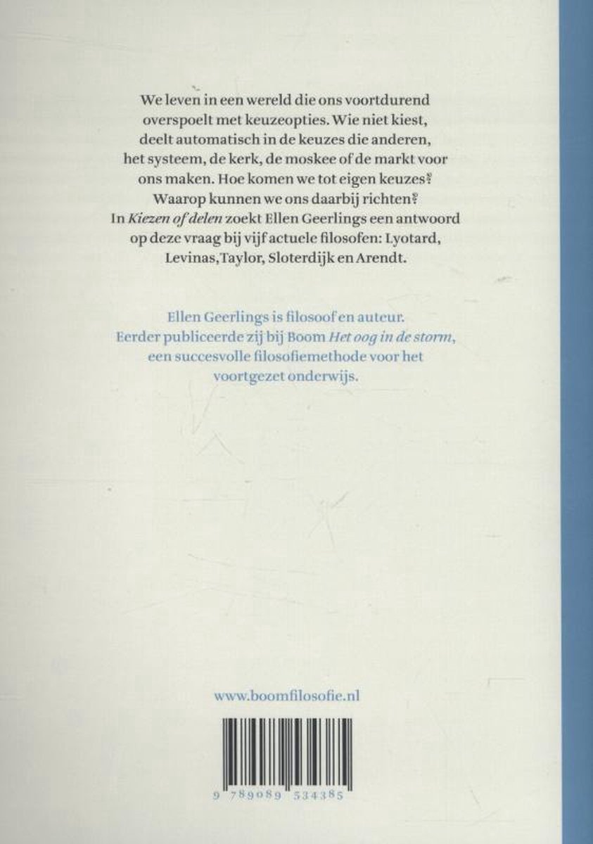 Kiezen of delen - back cover